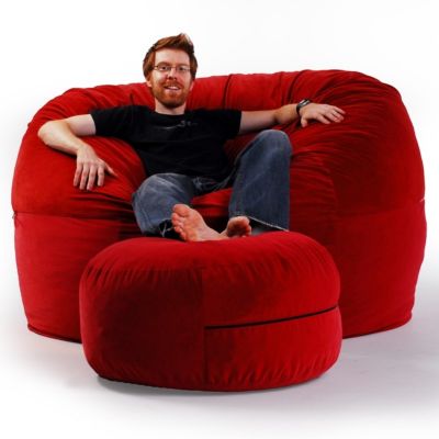 Jaxx Sphere Bean Bag Chair with Ottoman 5 Feet Twill FL-ZJF-SPH5 | CozyDays
