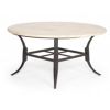 Paris Contemporary Cast Aluminum Round Dining Table Stone Top 60 inch CA-9027A-60