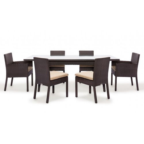 Maxime Wicker Outdoor Dining Set 7 Piece CA607-900 | CozyDays