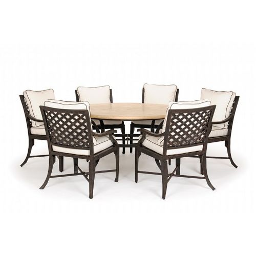 Paris Contemporary Cast Aluminum Dining Set 7 Pcs Round CA-9027-SET2