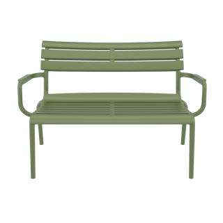 Paris Outdoor Lounge Bench Chair White ISP276 360° view