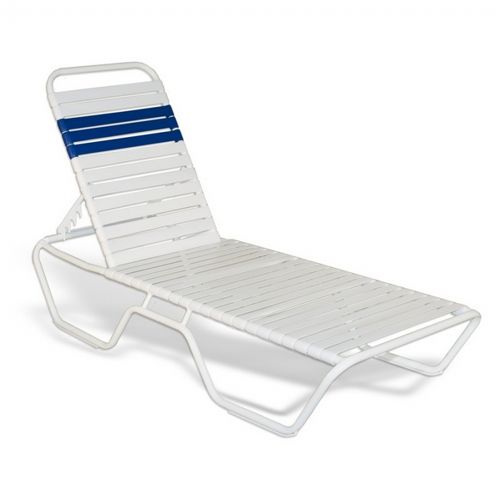 Strap Patio Stackable Chaise Lounge 78x27x12 White Sfu 5200 201