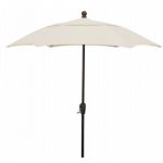 FiberBuilt 7.5ft Hexagon Natural Patio Umbrella with Champagne Bronze Frame FB7HCRCB