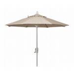 FiberBuilt 7.5ft Octagon Antique Beige Market Umbrella with White Frame FB7MCRW