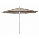 FiberBuilt 9ft Octagon Antique Beige Market Umbrella with White Frame FB9MCRW