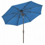 FiberBuilt 9ft Octagon Pacific Blue Market Tilt Umbrella with Champagne Bronze Frame FB9MCRCB-T