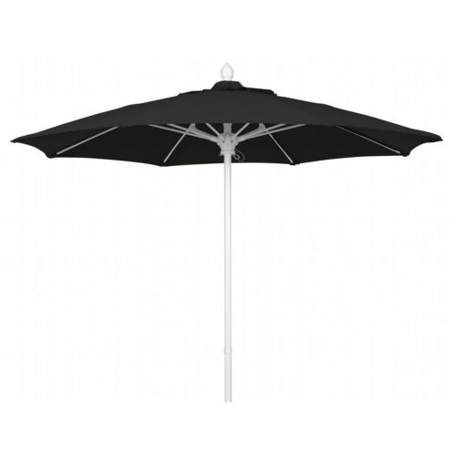 FiberBuilt 7.5ft Octagon Black Market Umbrella with White Frame FB7MPUW-8601