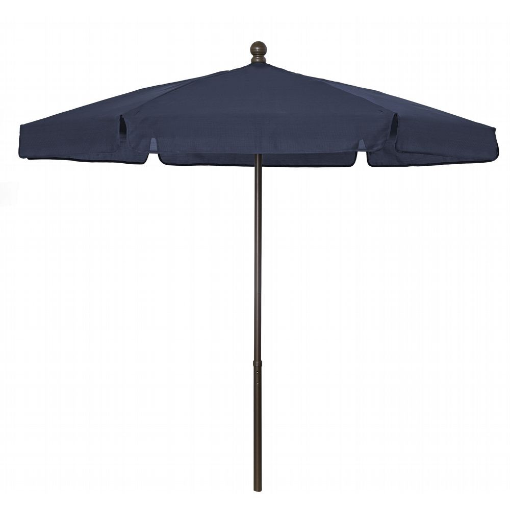 FiberBuilt 7.5ft Hexagon Navy Blue Garden Umbrella with Champagne ...