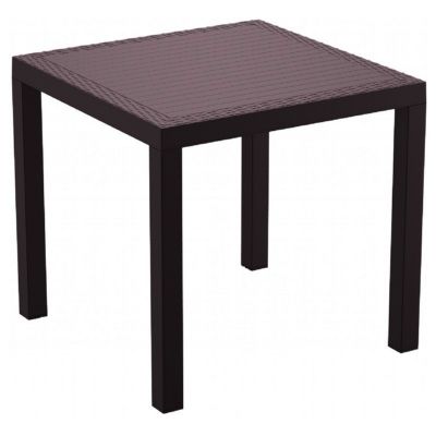 Orlando Wickerlook Resin Square Patio Dining Table Brown 31 inch ...