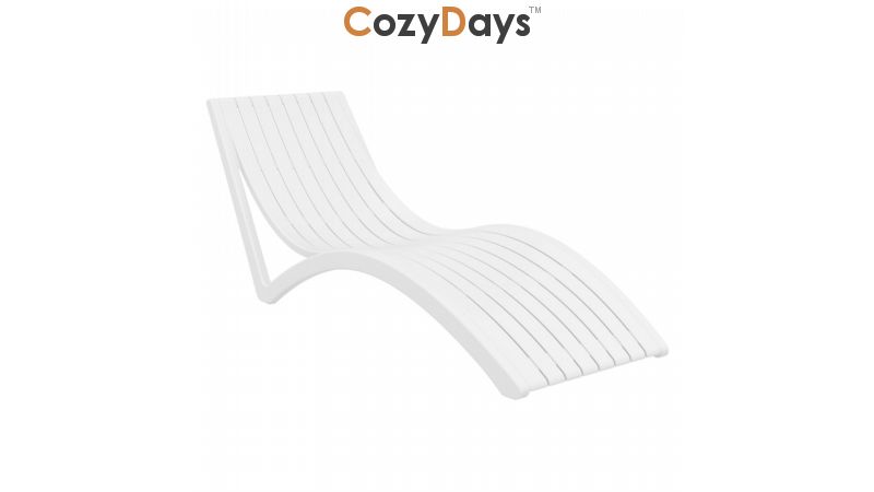 White plastic sun cheap lounger